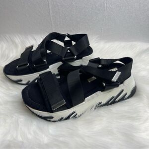 Zara Trafaluc Athletic Velcro Strappy Platform Sandals 36